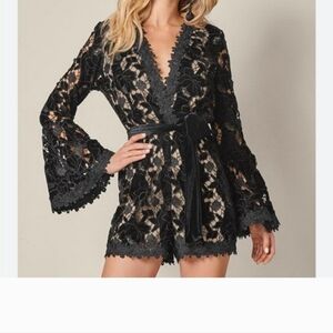 Venus lace romper with velvet accents beautiful stunning flattering fit large